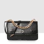 Embossed Croco Pattern Croc-Textured Chain Sling Bag For Womens