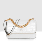 Embossed Croco Pattern Croc-Textured Chain Sling Bag For Womens