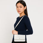 Embossed Croco Pattern Croc-Textured Chain Sling Bag For Womens