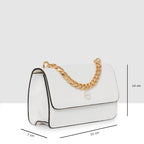 Embossed Croco Pattern Croc-Textured Chain Sling Bag For Womens