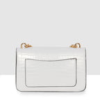 Embossed Croco Pattern Croc-Textured Chain Sling Bag For Womens