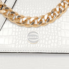Embossed Croco Pattern Croc-Textured Chain Sling Bag For Womens