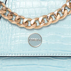 Embossed Croco Pattern Croc-Textured Chain Sling Bag For Womens