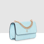 Embossed Croco Pattern Croc-Textured Chain Sling Bag For Womens