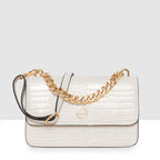 Embossed Croco Pattern Croc-Textured Chain Sling Bag For Womens