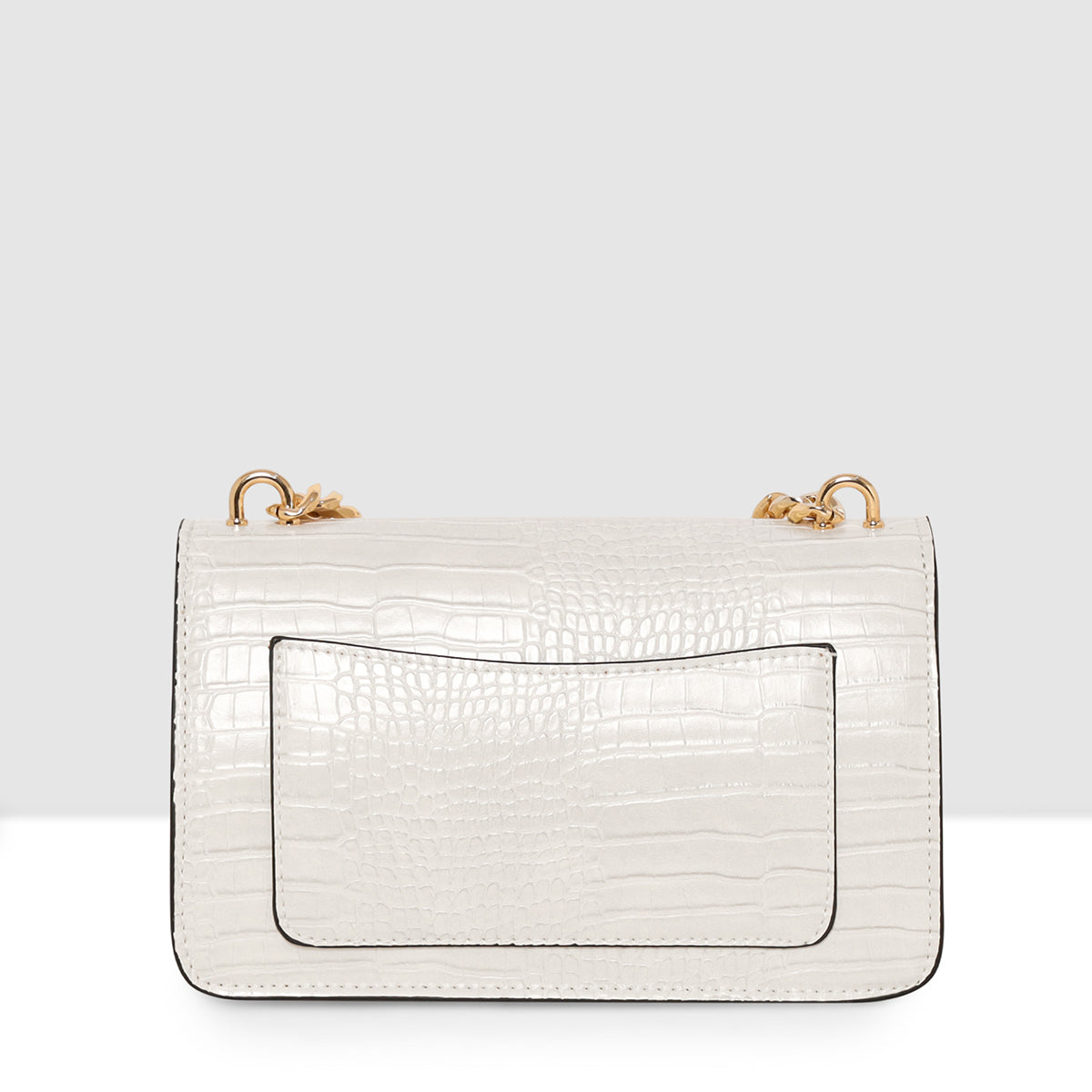 Embossed Croco Pattern Croc-Textured Chain Sling Bag For Womens