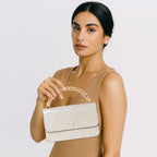 Embossed Croco Pattern Croc-Textured Chain Sling Bag For Womens