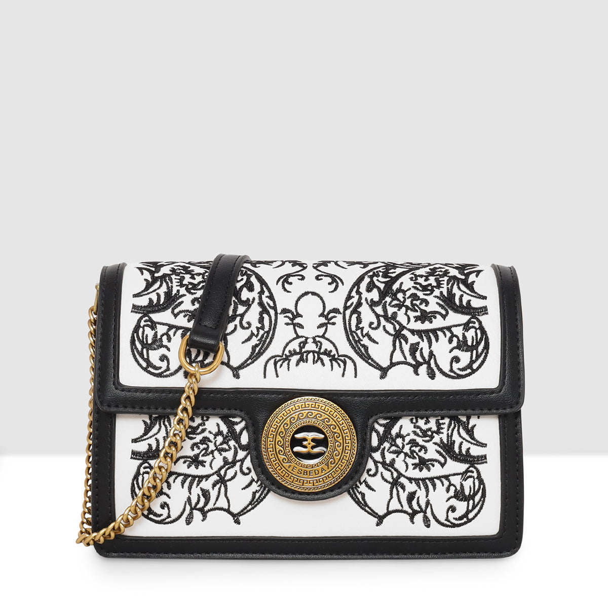 Monochrome  Embroidered Sling Bag For Womens Main image