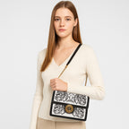 Monochrome  Embroidered Sling Bag For Womens