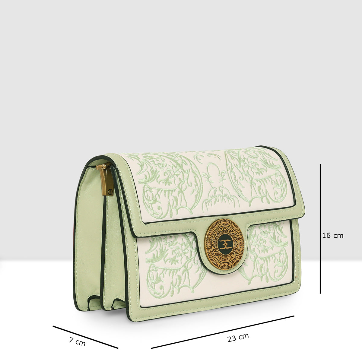 Monochrome  Embroidered Sling Bag For Womens