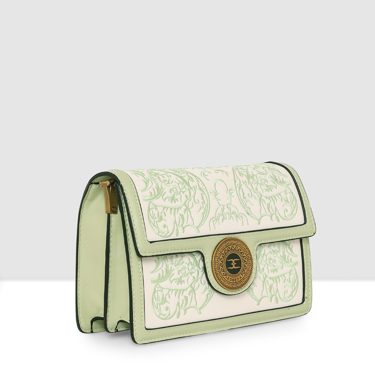 Monochrome  Embroidered Sling Bag For Womens