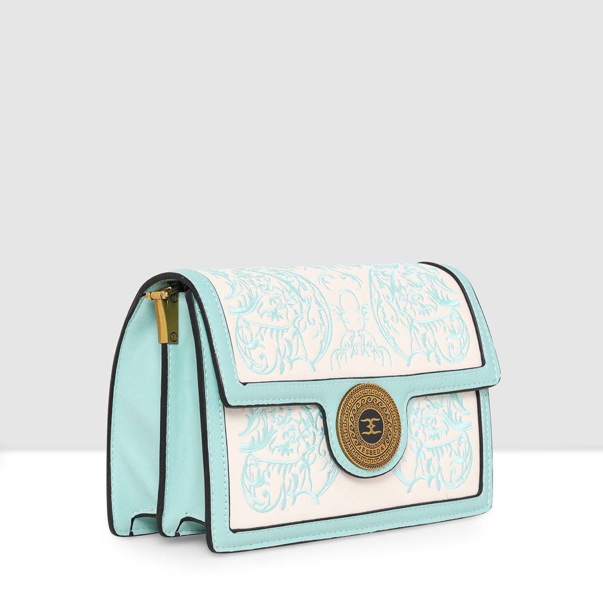 Monochrome  Embroidered Sling Bag For Womens