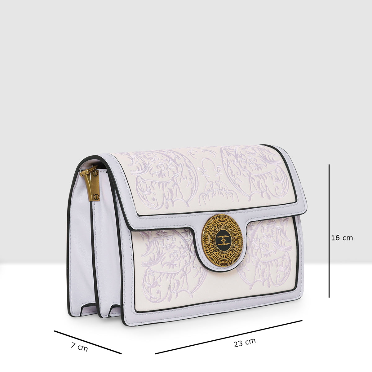 Monochrome  Embroidered Sling Bag For Womens