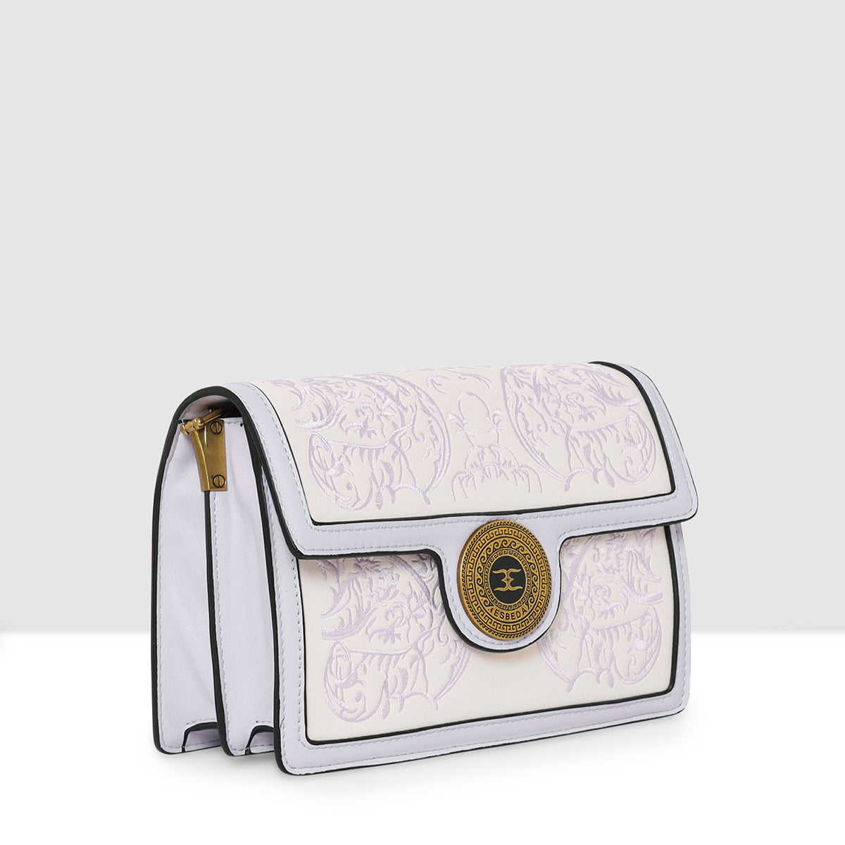 Monochrome  Embroidered Sling Bag For Womens