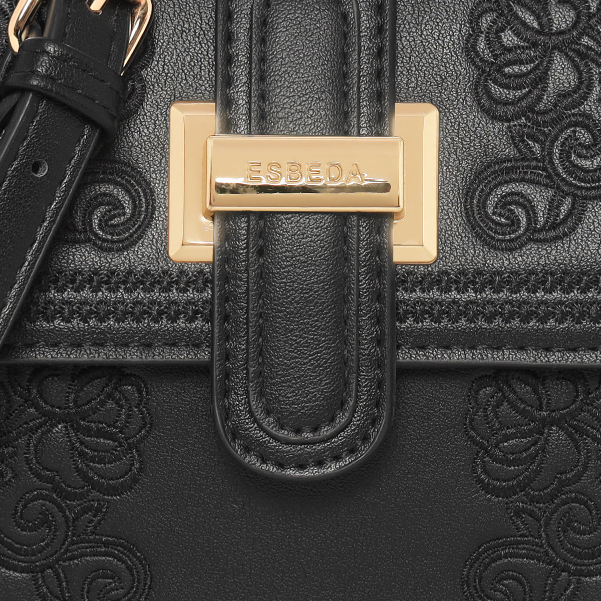 Floral Embroidery Structured Handbag For Womens