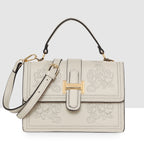 Floral Embroidery Structured Handbag For Womens