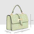 Floral Embroidery Structured Handbag For Womens
