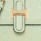 Floral Embroidery Structured Handbag For Womens