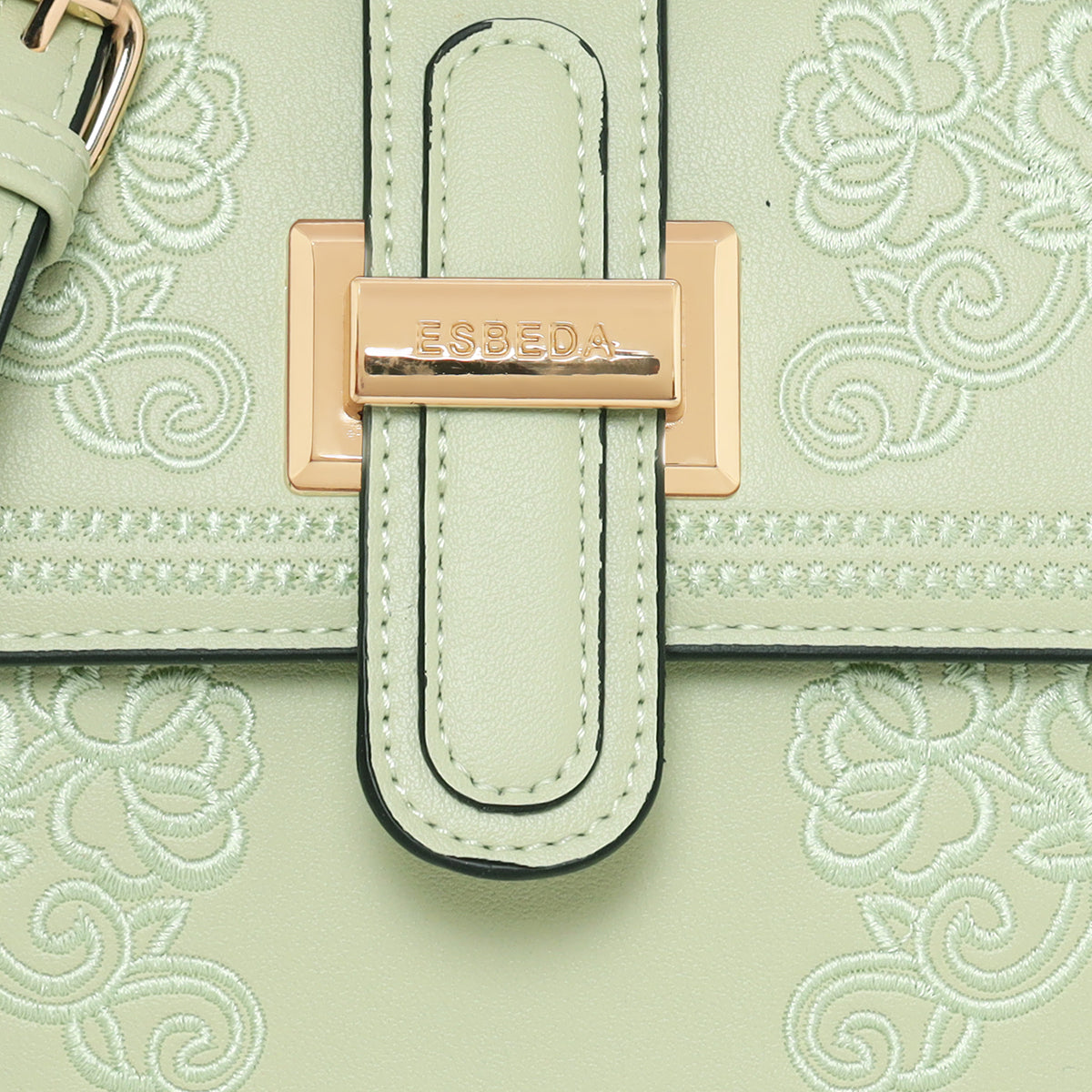 Floral Embroidery Structured Handbag For Womens