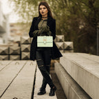 Floral Embroidery Structured Handbag For Womens