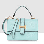 Floral Embroidery Structured Handbag For Womens