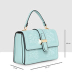 Floral Embroidery Structured Handbag For Womens