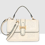 Floral Embroidery Structured Handbag For Womens