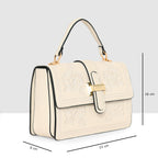 Floral Embroidery Structured Handbag For Womens