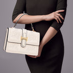 Floral Embroidery Structured Handbag For Womens