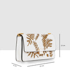 Leaf Embroidery Crossbody Sling bag For Womens