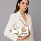 Leaf Embroidery Crossbody Sling bag For Womens