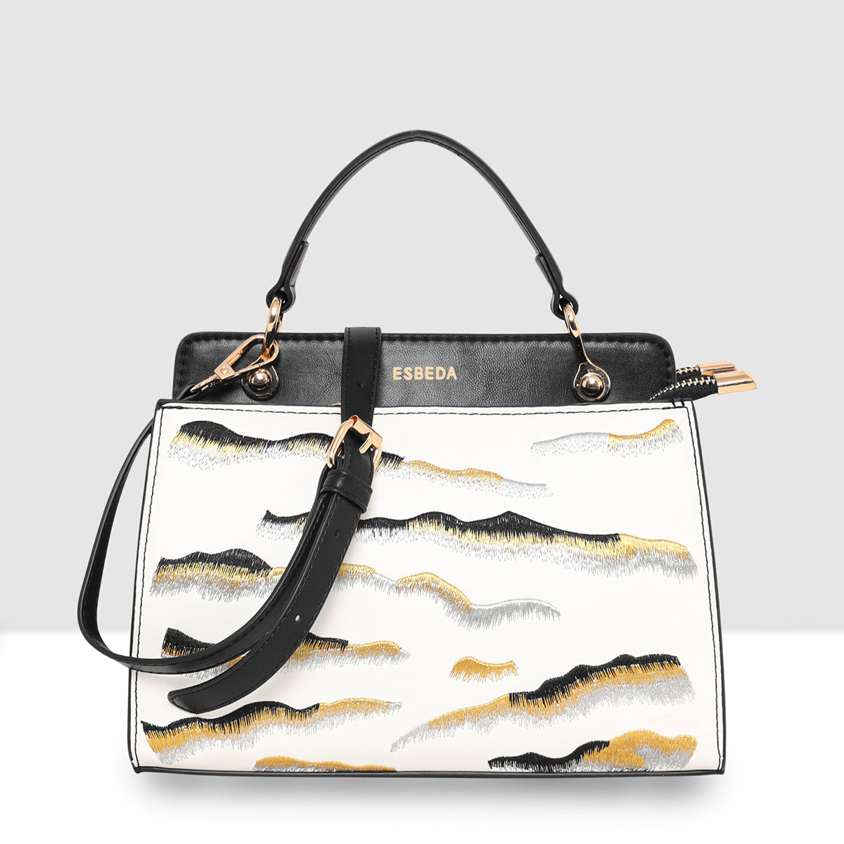 Embroidery Pattern Artistic Top-Handle Handbag For Womens