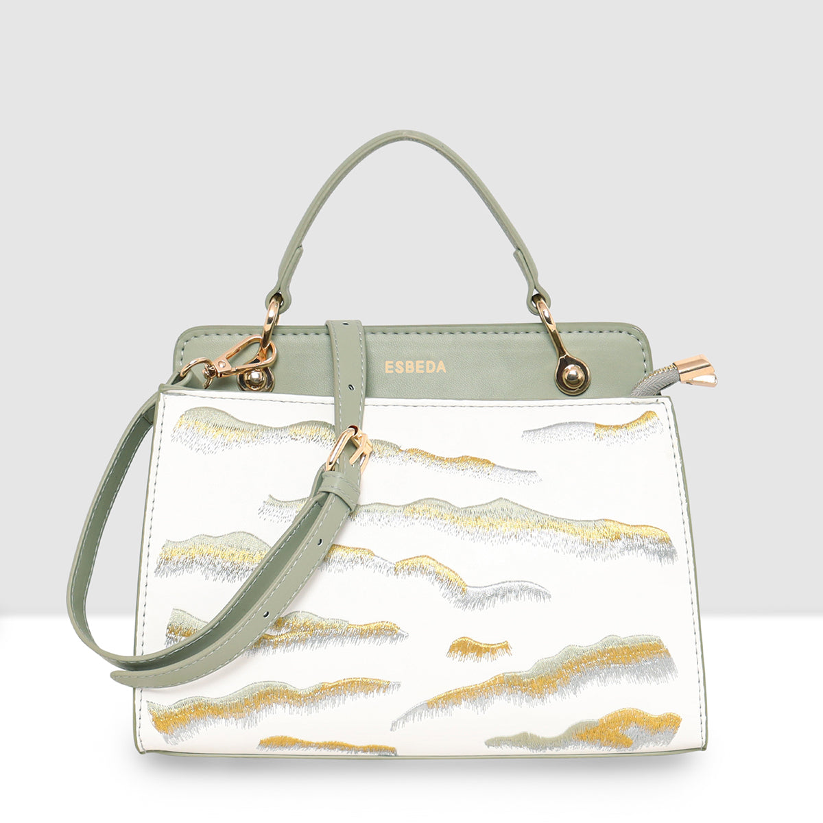 Embroidery Pattern Artistic Top-Handle Handbag For Womens