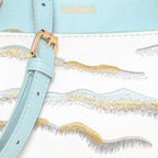 Embroidery Pattern Artistic Top-Handle Handbag For Womens