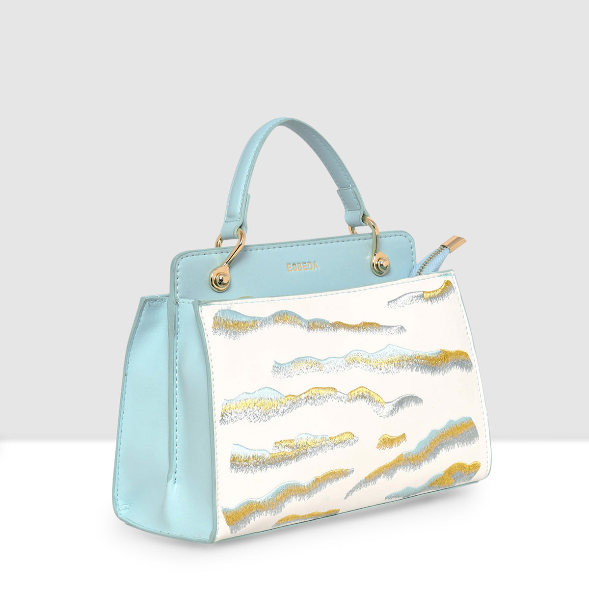 Embroidery Pattern Artistic Top-Handle Handbag For Womens