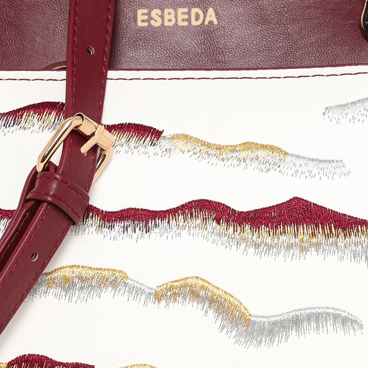 Embroidery Pattern Artistic Top-Handle Handbag For Womens