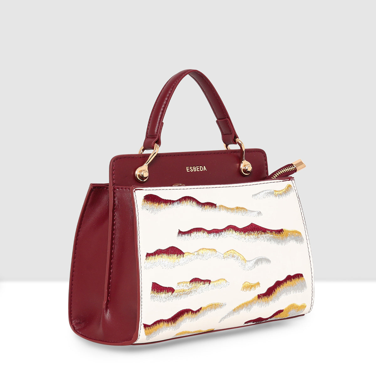 Embroidery Pattern Artistic Top-Handle Handbag For Womens