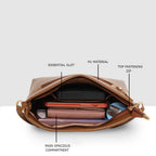 Elegant Cross-fold Design Sling Bag For Womens