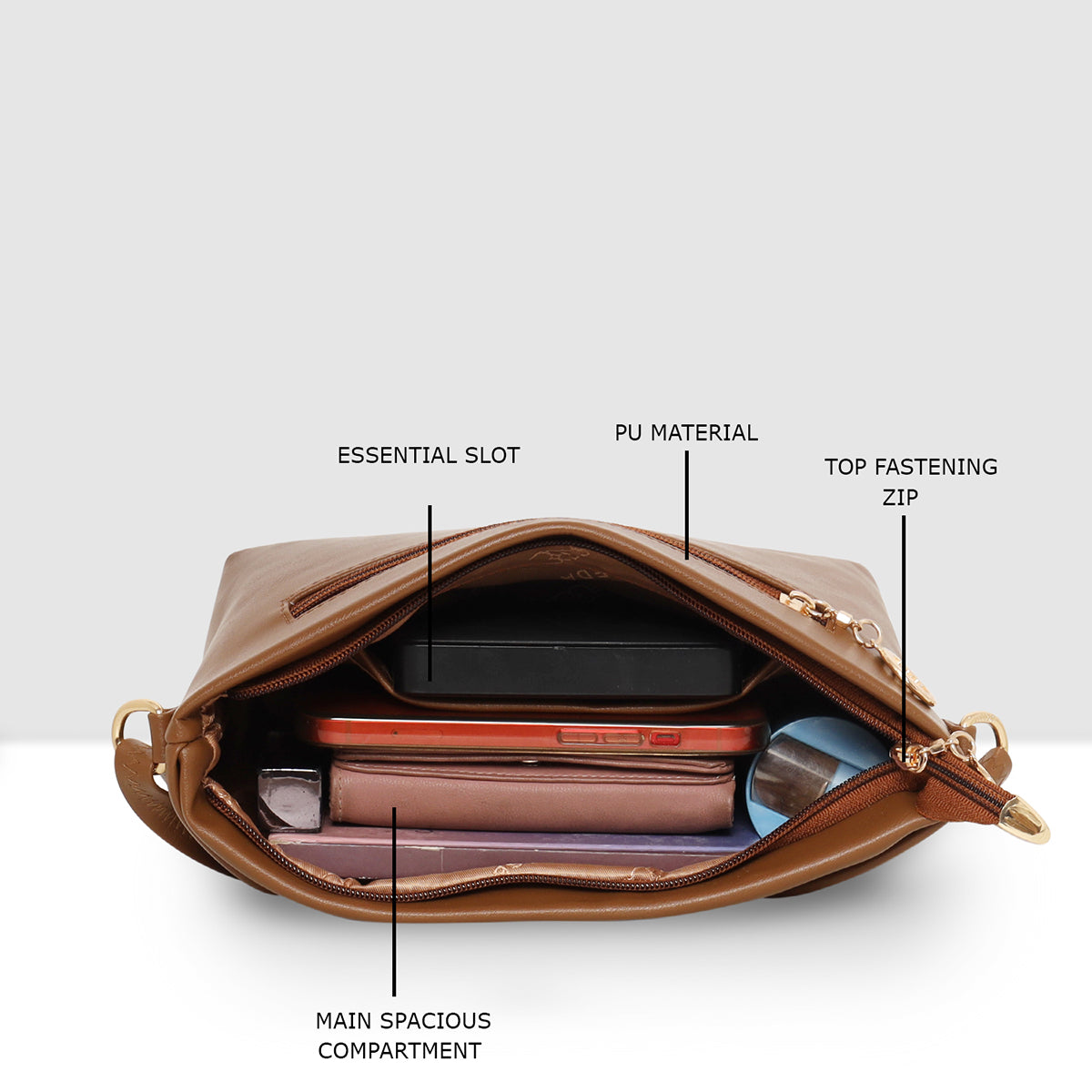 Elegant Cross-fold Design Sling Bag For Womens