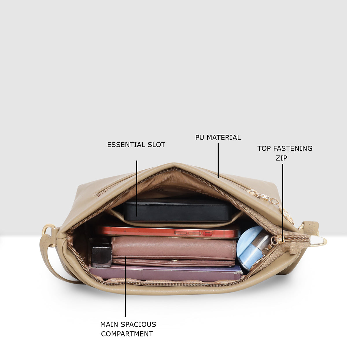 Elegant Cross-fold Design Sling Bag For Womens