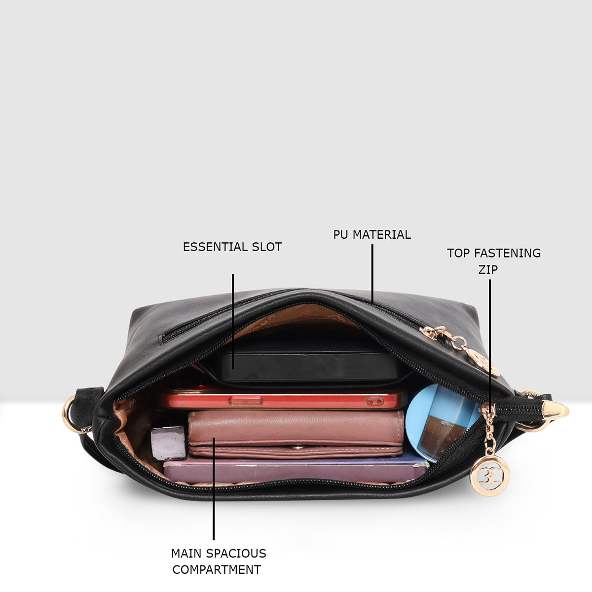 Elegant Cross-fold Design Sling Bag For Womens
