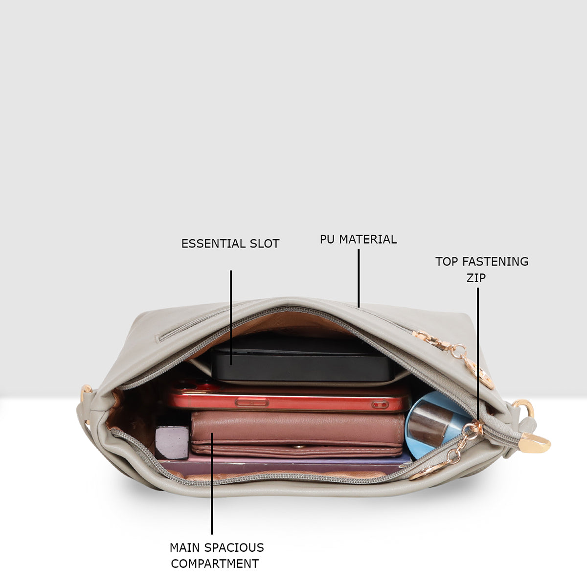 Elegant Cross-fold Design Sling Bag For Womens
