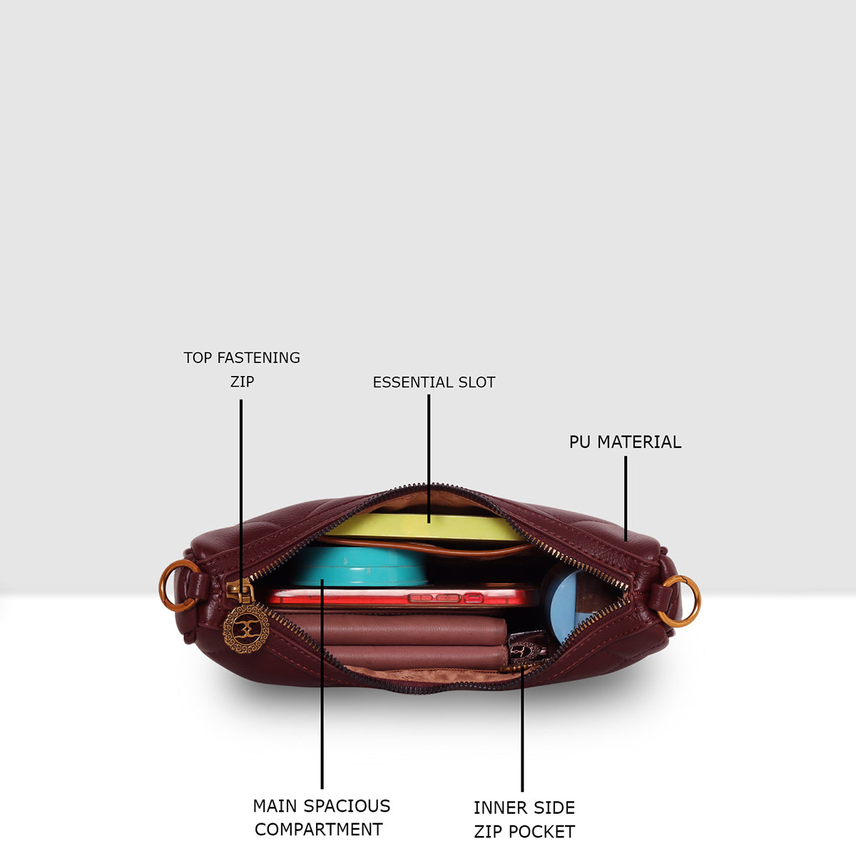 Elan Quilted Sling Bag For Womens