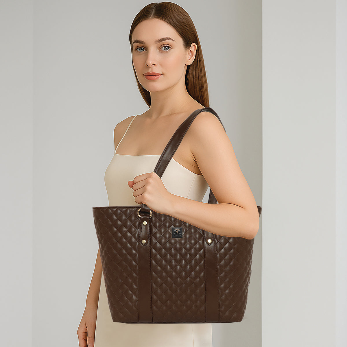 Quilted Classic Pattern Office Handbag For Womens