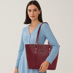 Quilted Classic Pattern Office Handbag For Womens
