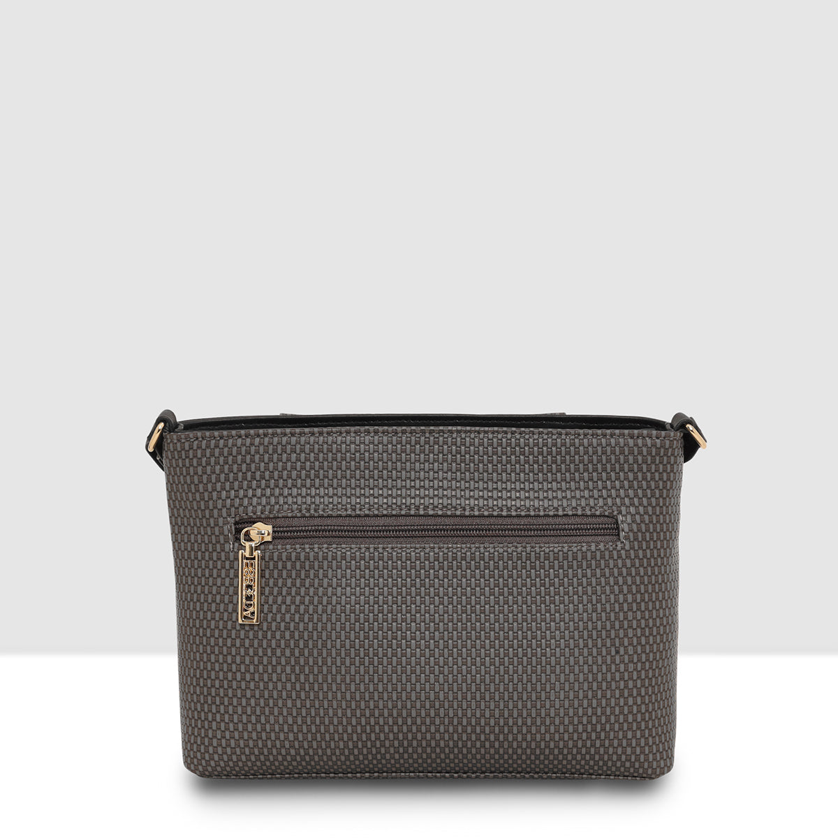 Dual-Zip Textured Sling Bag For Womens