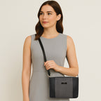 Dual-Zip Textured Sling Bag For Womens