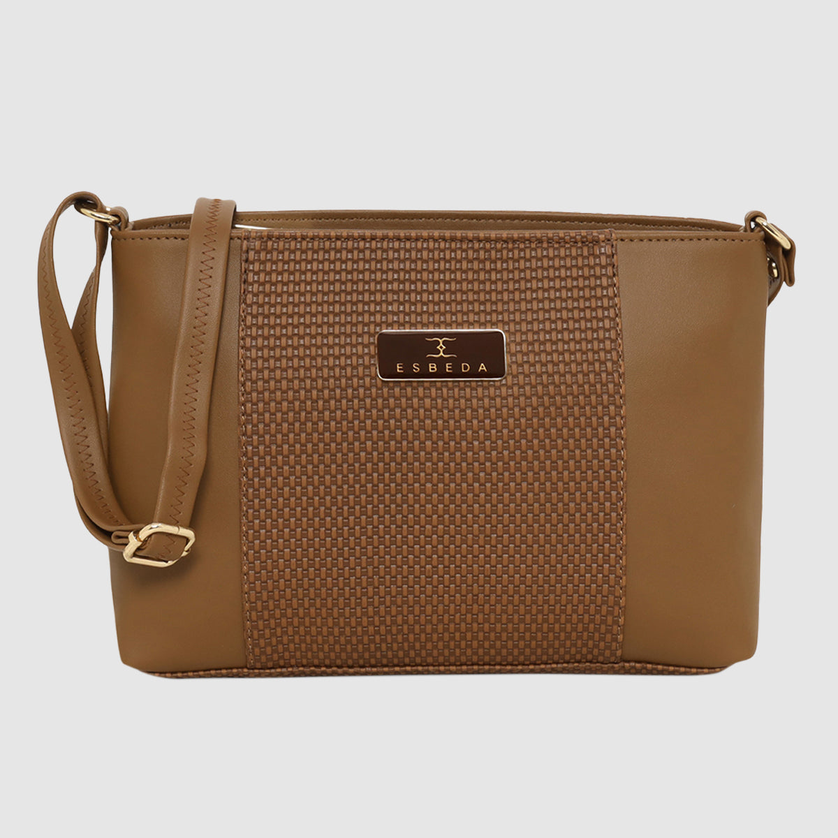 Dual-Zip Textured Sling Bag For Womens