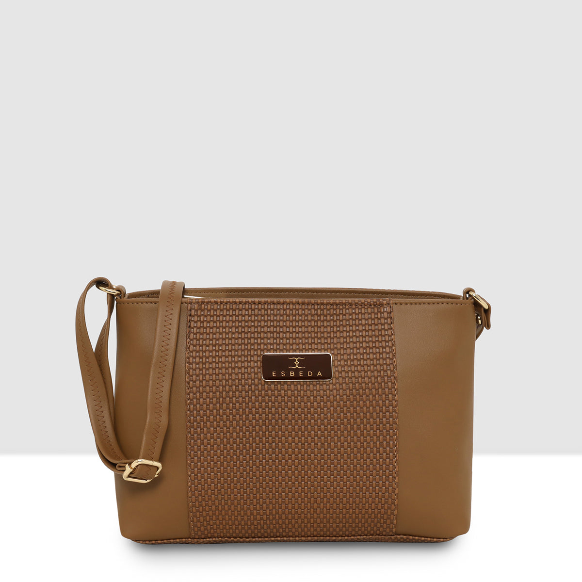 Dual-Zip Textured Sling Bag For Womens