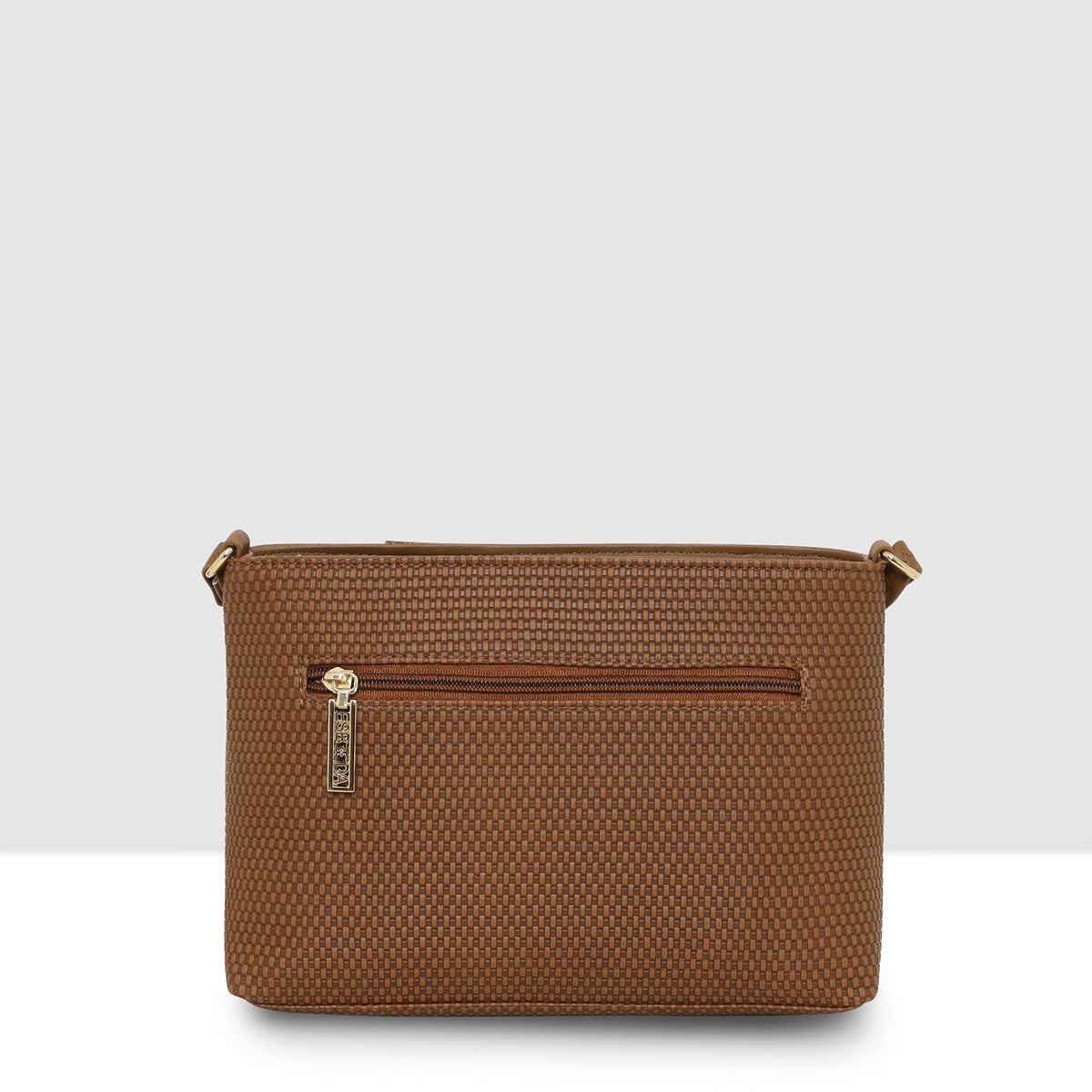 Dual-Zip Textured Sling Bag For Womens
